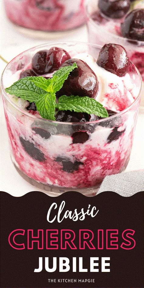 Cherries Jubilee Recipe, Cherry Jubilee, Impressive Desserts, Cherries Jubilee, Cherry Desserts, Clam Recipes, Frozen Cherries, Cherry Recipes, Fresh Cherries