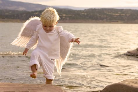 frolicking lil' angel boy.  (those sweet little hands) An Angel, Angel Wings, The Beach, Angel, Water, White