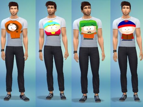 The Sims 4 Cc South Park, South Park Sims 4, Sims 4 Cc Funny Shirts, Sims 4 South Park, Sims 4 South Park Cc, Kenny South Park, Tumblr Sims 4, Sims 1, Body Top