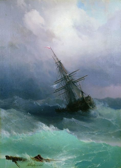 Ivan Aivazovsky. Ivan Avaizovski, Ivan Ivazofski, Oil Painting Sea, Ivan Aivazovsky, Mermaid Cove, Ship Paintings, Art Corner, Painting Art Projects, Western Art