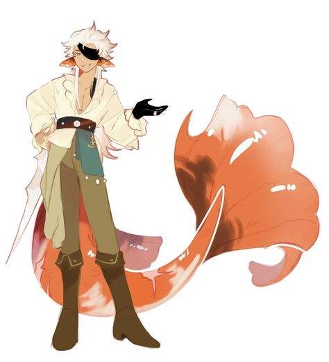 Dragon Slayer Dnd, Dnd World Inspiration, Fish Person Art, Fish Person Character Design, Pirate Oc Art, Merfolk Character Design, Fairytale Oc, God Oc Design, Gijinka Pokemon