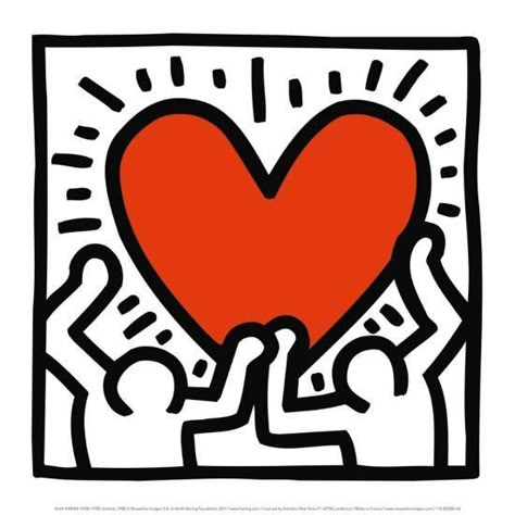 Keith Haring Art, Haring Art, Keith Haring, Collage Wall, Wall Collage, Red Heart, Poster Wall, Painting Ideas, Wall Prints