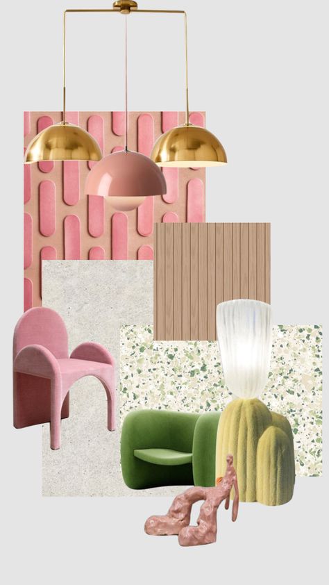 #moodboard #collage #interiordesign #interiors #maximalism #pastel #pink #green Maximalism Style Interior Design, Interior Design Collage Mood Boards, Interior Design Material Palette, Pink Moodboard Aesthetic, Boho Moodboard, Moodboard Rose, Pastel Moodboard, Nail Salon Interior, Eco Friendly Interior