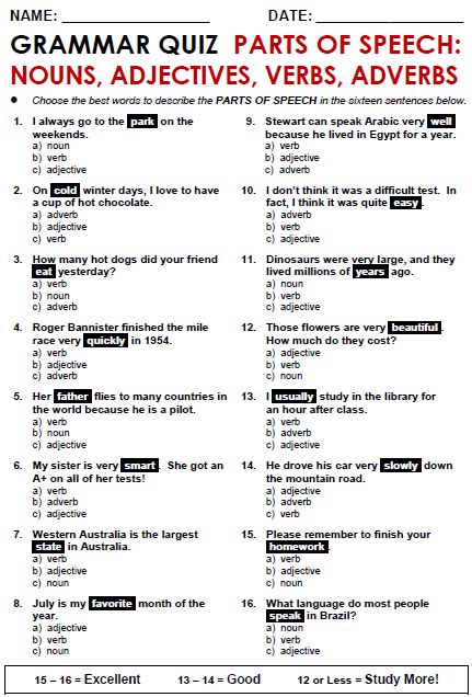 Parts of Speech - All Things Grammar Parts Of Speech Lesson Plans, Part Of Speech Grammar Worksheet, Parts Of Speech Worksheet With Answers, Part Of Speech Worksheet, Parts Of Speech Test, Parts Of Speech Exercises, Parts Of Speech Worksheet, Speech Worksheets, Part Of Speech Grammar