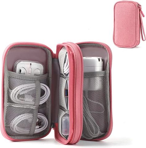 AmazonSmile: Electronic Organizer Pouch Bag, 3 Compartments Travel Cable Organizer Bag Pouch Portable Electronic Phone Accessories Storage Multifunctional Case for Cable, Cord, Charger, Hard Drive, Earphone(Pink) : Electronics Travel Tech Organizer, Electronic Organizer, Charger Organizer, Stationary Organization, Tech Pouch, Electronic Organization, Pen Organization, Cord Organization, Pouch Organizer