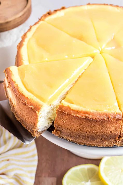 Lemon Custard Cheesecake, Lemon Cheesecake No Water Bath, Baked Lemon Cheesecake Recipe, Lemon Sauce For Cheesecake, Lemon Mascarpone Cheesecake, Lemon Yogurt Cheesecake, Lemon Topping For Cheesecake, Lemon Curd Cheesecake Recipe, Lemon Basque Cheesecake