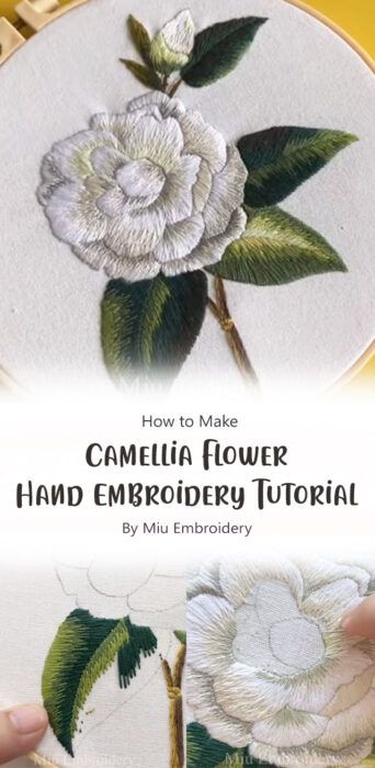 Flower Stitching, Flower Hand Embroidery, Camellia Flowers, Tutorial Ideas, Hand Embroidery Tutorial, Embroidery Tutorial, Camellia Flower, Thread Work, Embroidery Tutorials