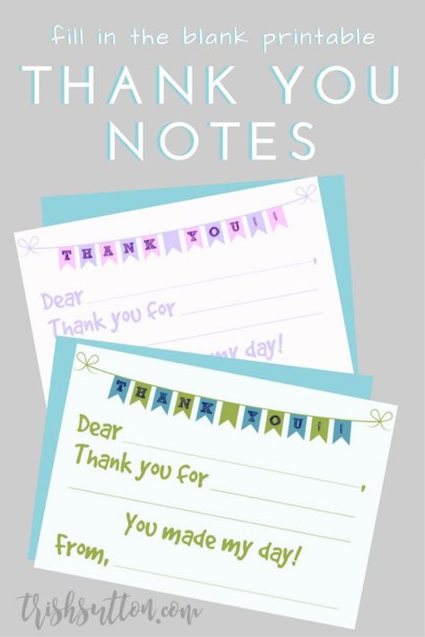 Service Projects For Kids, Printable Thank You Notes, Birthday Thank You Notes, Thank You Note Template, Thank You Cards From Kids, Notes Printable, Free Thank You Cards, Printable Notes, Birthday Thank You Cards