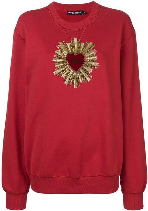 Dolce And Gabbana Heart, Classic Wardrobe Pieces, Dolce Gabbana Sweater, Extreme Fashion, Creative Clothes, Heart Clothes, Wedding Logo, Couture Embroidery, Sweater Season