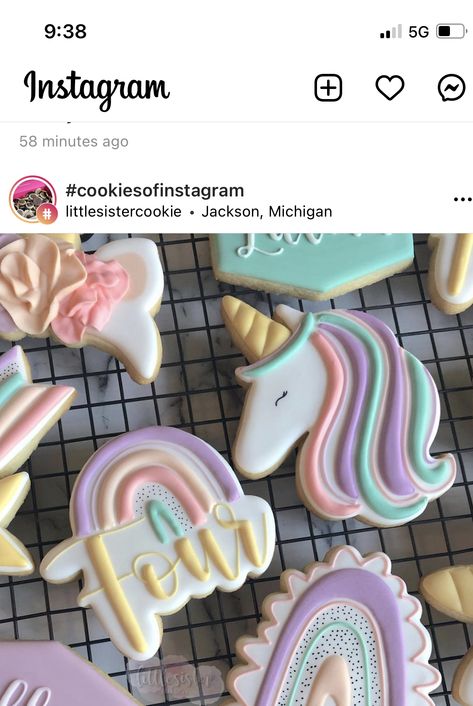 Rainbow Unicorn Cookies Decorated, Unicorn Head Cookies Decorated, Unicorn Party Cookies, Unicorn Cookies Birthday, Unicorn Birthday Party Cookies, Pastel Unicorn Cookies, Unicorn Birthday Cookies Decorated, Unicorn And Rainbow Cookies, Unicorn Royal Icing Cookies