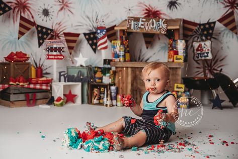 Serving the Idaho Falls, Rexburg, and Saint Anthony Areas.  East Idaho's best and award winning Newborn and baby photographer. Firework Stands, Patriotic Cake, Party Photo Backdrop, Cake Smash Backdrop, Party Photography, Saint Anthony, Idaho Falls, Party Photo, 4th Of July Party