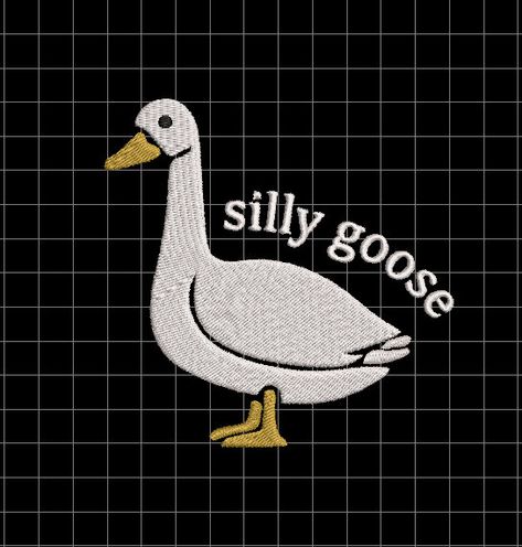 Goose Embroidery, Duck Embroidery, Cute Goose, Goose Design, Embroidery Mini, Halloween Graphics, Embroidery Design Download, Silly Goose, Christmas Graphics