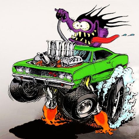 .Ed 'Big Daddy' Roth----RAT FINK Ed Roth Art, Moto Chopper, Cartoon Car Drawing, Auto Poster, Cool Car Drawings, Rat Fink, Automotive Artwork, Car Artwork, Garage Art