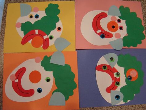 Clown Crafts Preschool, Circus Theme Crafts, Purim Preschool, Circus Crafts Preschool, November Preschool Activities, Preschool Circus, Library Storytime, Clown Crafts, Carnival Crafts