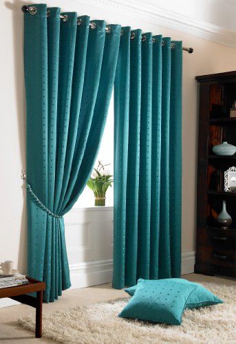 Beachy Boho Bedroom, Turquoise Curtains, Jacquard Curtains, Curtains And Pelmets, Teal Curtains, Faux Silk Curtains, Turquoise Kitchen, Pink Curtains, Long Curtains