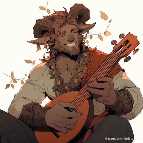 Satyr Bard, Dnd Bard, Dnd Druid, Dungeons And Dragons Classes, Dungeons And Dragons Characters, Dnd Art, Arte Fantasy, Character Design Male, Character Design References