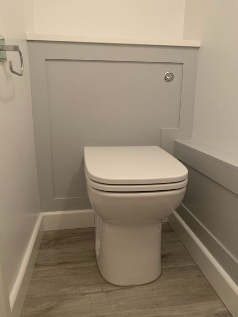 Concealed shaker style cistern cabinet with back to wall toilet pan Built In Toilet Cistern, Concealed Toilet Ideas, Concealed Cistern Ideas, Hidden Cistern Toilet, Back To Wall Toilet Ideas, Back To Wall Toilet, Concealed Cistern Toilet, Cloakroom Toilet Ideas, Cloakroom Toilet Downstairs Loo