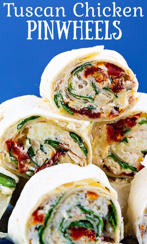 Tuscan Chicken Pinwheels with spinach and sun-dried tomatoes. Lunch Recipies, Boat Recipes, Keto Wraps, Gameday Recipes, Turkey Pinwheels, Turkey Roll, Turkey Roll Ups, Chicken Pinwheels, Sundried Tomato Chicken