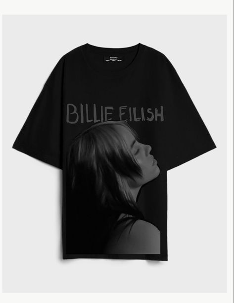 Aesthetic Oversized Shirt, Billie Eilish Black, Billie Eilish Merch, Artist Tees, Simply Fashion, Tshirt Printing Design, Fashion Top Outfits, Future Clothes, Tie Dye Shirts