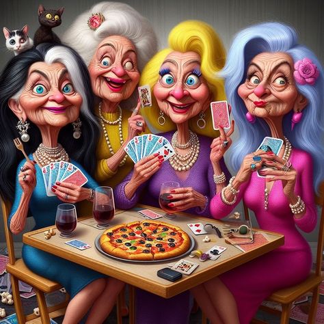 Old Ladies Having Fun, Card Journal, Cartoon Grandma, Funny Old People, Old Lady Humor, Doctor Who Art, Old Faces, Old Cartoons, Happy Meal