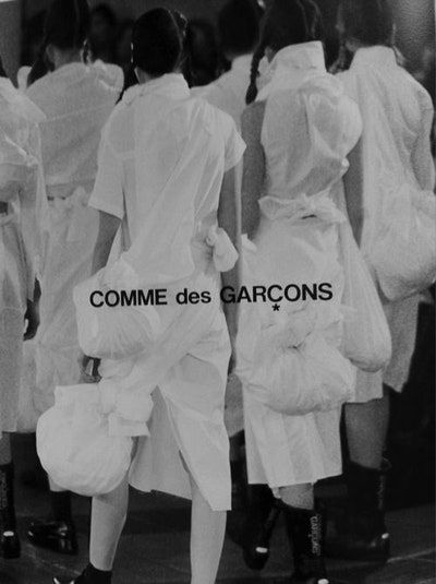 Fashion throwback: The very best of Comme des Garçons campaigns | Page 2 | Vogue Paris Comme Des Garcons Campaign, Rei Kawakubo Comme Des Garcons, White Fashion Photography, Big Four, Cindy Sherman, Rei Kawakubo, Peter Lindbergh, Web Banner Design, A4 Poster