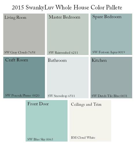 sherwin williams whole house color palette - Google Search Interior Paint Colors Schemes, Home Paint Color, House Color Palettes, Pintura Exterior, Paint Color Schemes, House Color Schemes, House Color, Casa Exterior, Beach House Interior