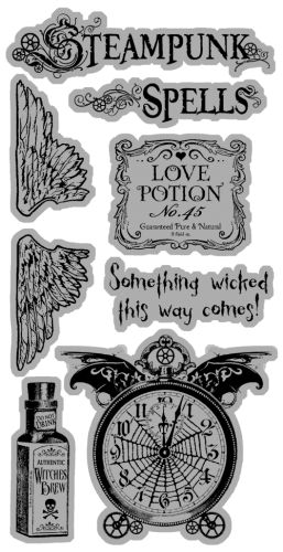 Graphic 45 Cling Stamp Steampunk Spells 1 Hampton Art, Steampunk Gears, Witch Magic, Photopolymer Stamps, Witches Brew, Graphic 45, Graphic Artwork, Simon Says Stamp, Paper Craft Projects