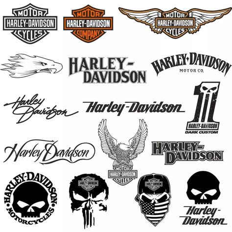 Harley Davidson Logo Tattoo, Harley Davidson Symbol, Harley Davidson Svg, Logo Design Inspiration Sports, Harley Davidson Decals, Motorcycles Logo Design, Harley Davidson Images, Harley Davidson Tattoos, Harley Davidson Artwork