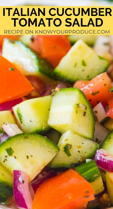 Enjoy a healthy Cucumber Tomato Salad with our homemade Italian Dressing. This is a great side dish and also great over salads. Cucumber And Tomato Salad, Cucumber Tomato Avocado Salad, Tomato And Onion Salad, Cucumber And Tomato, Homemade Italian Dressing, Tomato Salad Recipes, Avocado Tomato Salad, Cucumbers And Onions, Ladies Jewellery