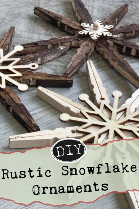 Snowflake Ornaments Diy, Rustic Christmas Crafts, Dollar Store Christmas, Christmas Projects Diy, Handmade Christmas Decorations, Christmas Ornament Crafts, Christmas Crafts Decorations, Snowflake Ornaments, Christmas Decor Ideas