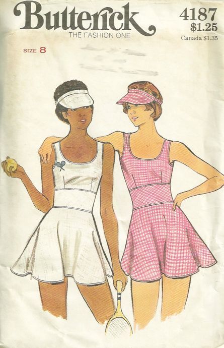 Vintage Clothes Patterns, Tennis Rackets, Fashion Illustration Vintage, Vintage Dress Patterns, Butterick Pattern, Butterick Sewing Pattern, Vogue Patterns, Sewing Design, Diy Sewing Clothes