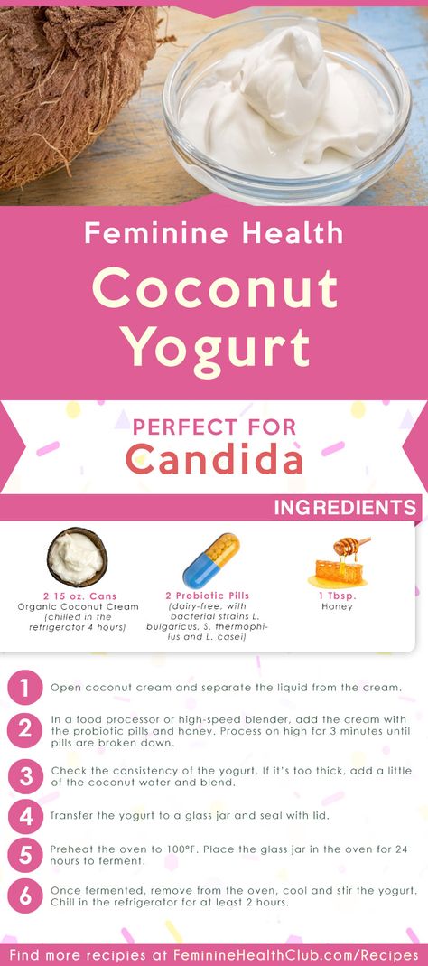 Coconut Yogurt Recipe, Recipes With Yeast, Candida Recipes, Yogurt Recipe, Candida Diet, Feminine Health, Healthy Diet Tips, Natural Cough Remedies, Yogurt Recipes