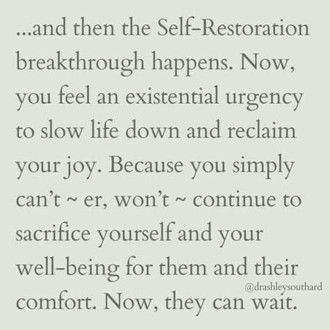 Urgency fuels Overfunctioning. Until this frenetic, angsty pace burns you out and leaves you completely drained. The Self-Restored Woman values a slower pace, allowing her to breathe, smile, feel, discern, and respond. 🌸 A pace that makes space for her to feel the joy of the life she is hand-crafting, centered around what lights her up 🦋 #overfunctioningwoman #selfrestorationismine #slow #fightorflight #nervoussystem #nervoussystemregulation #relationships #relationshipgoals #marriage ... Drained Quotes, 2024 Reset, Zen Mode, Healing Era, Healing Journaling, Attachment Theory, Clever Ideas, Hard Times, Life Advice