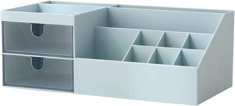 Marknor Vanity Makeup Organizer, Cosmetic Storage Organizer/Box, Mini Desk Storage for Office Supplies, Bathroom Counter or Dresser, Blue School Supplies Organization, Makeup Organization Vanity, Mini Desk, Bathroom Counters, Vanity Organization, Organize Drawers, Vanity Desk, Drawer Organizers, Desktop Storage