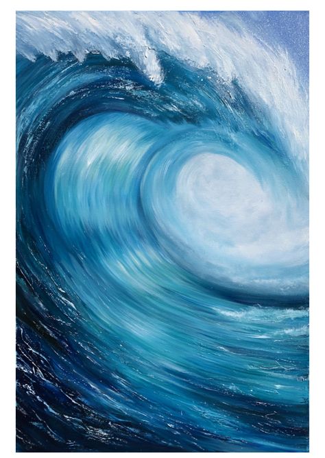 Beach Wave Painting, Ocean Painting Ideas, Sea Waves Painting, Ocean Wave Drawing, Sea Wave Painting, Paintings Ocean, Wave Paintings, Ocean Wave Art, Wave Crashing