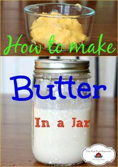 Making butter at home is a fun little projects. Kids love making butter in a jar. Learn how to make butter in a jar in just a couple of easy steps. via @BarnyardJen