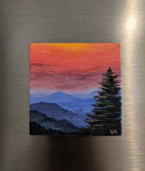 Pin by Beyzanur Sargun on Tuval sanatı | Diy canvas art painting, Canvas art painting, Art painting Blue Ridge Mountain, Canvas For Beginners, Small Canvas Paintings, Simple Canvas Paintings, Canvas Painting Tutorials, Cute Canvas Paintings, Easy Canvas Art, Shenandoah National Park, Mountain Sunset