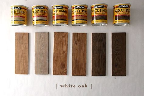 How 6 Different Stains Look On 5 Popular Types of Wood - Chris Loves Julia Color Wood Stain, Floor Stain Colors, Minwax Stain Colors, Wood Floor Stain Colors, Minwax Dark Walnut, Jacobean Stain, Stain On Pine, Minwax Stain, Floor Stain