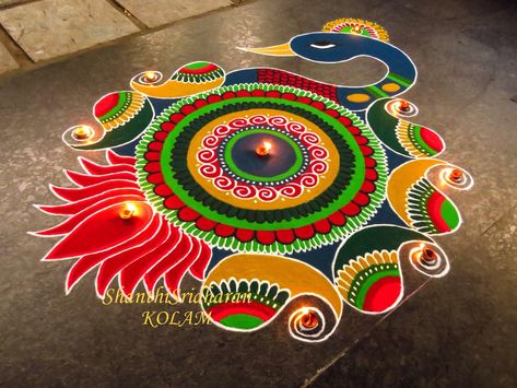 Rangoli Pictures, Latest Rangoli Designs Creative, Big Rangoli Designs Creativity, Colour Rangoli, Rangoli Designs For Competition, Creative Rangoli, Poster Rangoli, Rangoli Diwali, Very Easy Rangoli Designs