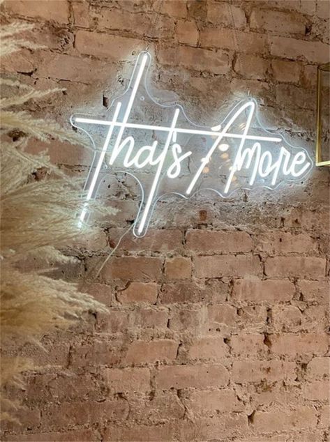 #WeddingNeonSigns #WeddingDecor #CustomNeonSigns #UniqueLighting Thats Amore Neon Sign, Birthday Party Neon, Happy Birthday Neon Sign, Birthday Neon Sign, Happy Birthday Neon, Rome Wedding, Metal Signage, Storefront Signs, Party Neon