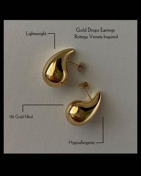 Gold Drops earrings, these are amazing to elevated your look. Bottega Veneta Inspired 🔝 #goldearrings #bottegaveneta #earrings #goldfilledjewelry #carmelindiana #indianapolis #trendyjewelry Bottega Earrings, Bottega Veneta Earrings, Gold Initial Pendant, Gold Initial, Initial Pendant, Gold Drop Earrings, Trendy Jewelry, Gold Filled Jewelry, Bottega Veneta