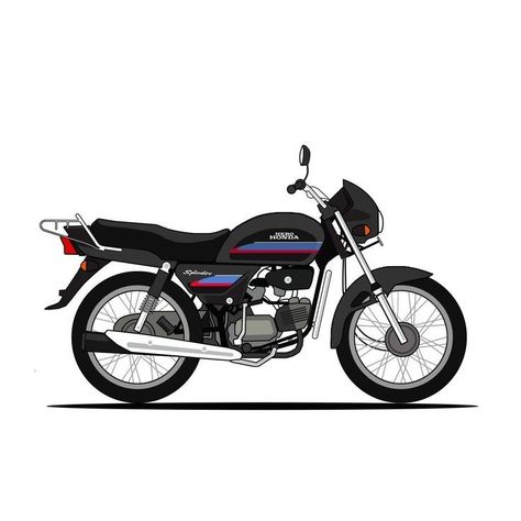 Splendor Bike Png, Spender Bike, Hero Honda Splendor, Hero Honda Bikes, Splendor Bike, Hero Bike, Indian Bike, Hero Honda, Motorbike Illustration