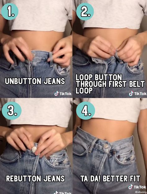 Hack For Big Jeans, Hacks For Big Jeans, Hacks For Jeans That Are Too Big, If Jeans Are Too Big, Jean Too Big Hack, Hack For Jeans Too Big, What To Do When Jeans Are Too Big, When Your Jeans Are Too Big, Button Jeans Hack