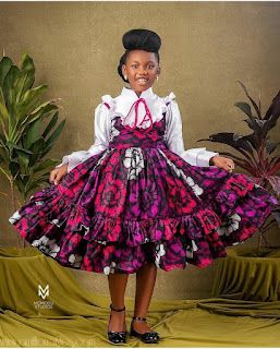 Latest Children Ankara Gown, Children Ankara Gowns, Kids Gown Design, Female Wears, Mode Batik, African Kids Clothes, Ankara Styles For Kids, Ankara Dress Styles