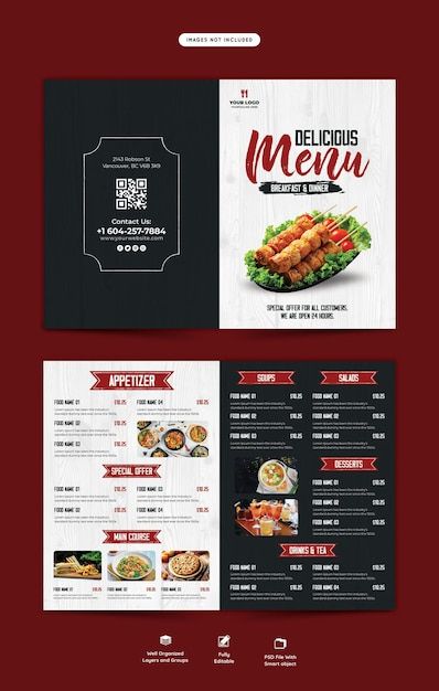 Food menu and restaurant bifold brochure... | Free Psd #Freepik #freepsd #food-menu-flyer #pizza-brochure #pizza-flyer #banner-food-menu Breakfast Menu Design, Menu Sushi, Brochure Food, Cafe Menu Design, Sushi Menu, Menu Card Design, Bbq Menu, Healthy Food Menu, Pizza Menu