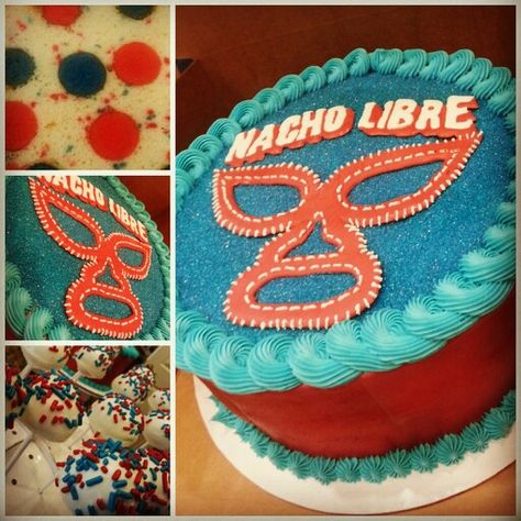 Nacho Libre Nacho Libre Cake, Lucha Libre Party, Nacho Party, Drake's Birthday, Nacho Libre, Birth Celebration, 41st Birthday, Carnival Themed Party, 10th Birthday Parties