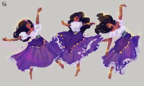 Esmeralda Disney Art, Esmeralda Disney Fanart, Esmeralda Dancing, Esmeralda Nails, Esmeralda Fanart, Esmeralda Art, Esmeralda Disney, Disney Fanart, Disney Artwork