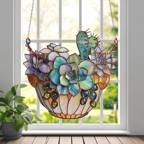 Soul Flower Child Flower Party Decorations, Hanging Acrylic, Plant Wall Decor, Glass Centerpieces, Stained Glass Flowers, Flower Party, Glass Garden, Beaded Garland, Plant Wall