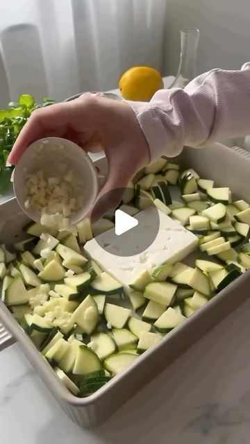 EASY • FAST • TASTY • HEALTHY•  RECIPES | COOKING🧑🏻‍🍳🥗 on Instagram: "Feta cheese pasta with zucchini 🧀  🎥: @alexandralagar  ✅ Ingredients:  - 400 g pasta - 200 g feta cheese - 2 small zucchini or 1 large - 3 cloves of garlic - 4 tbsp olive oil - zest of 1/2 lemon + some juice - 1 bunch of basil - 50 g pine nuts - Approx. 100 ml pasta water - salt and pepper  ⤵️ Preparation:  1. Preheat the oven to 225 degrees.  2. Cut the zucchini into quarters about 1 cm thick. Finely chop the garlic.  3. Place the feta cheese on the bottom of a large baking dish. Spread the zucchini around, add the garlic and olive oil. Season with salt and pepper and mix well until the zucchini is covered with oil.  4. Place in the oven for about 20-30 minutes until the zucchini is cooked and has taken on some co Zucchini And Goat Cheese Recipes, Feta Cheese Pasta With Zucchini, Feta Cheese Zucchini Pasta, Feta Cheese Pasta Bake, Feta Zucchini Pasta, Zucchini And Feta Recipes, Zucchini Feta Pasta, Feta Cheese Recipes Pasta, Feta Pasta Bake