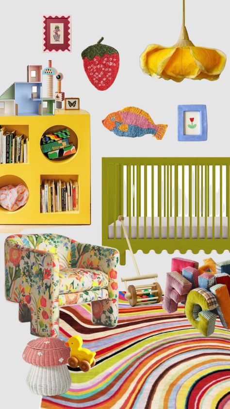 #eclectic #eclecticdesign #nursery #nurseryinspiration #interiordesign #interiormoodboard #roominspo Eclectic Nursery Girl, Eclectic Nursery Boy, Eclectic Baby Room, Eclectic Nursery Decor, Eclectic Baby Nursery, Eclectic Kids Room, Eclectic Nursery, Baby Room Inspiration, Nursery Room Inspiration